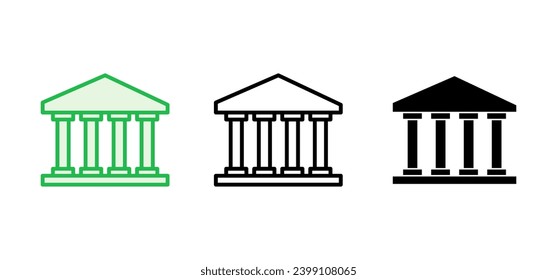 Bank icon set. bank vector icon, museum, university