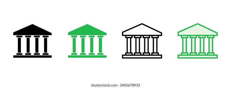 Bank icon set. bank vector icon, museum, university