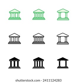 Bank icon set. bank vector icon, museum, university