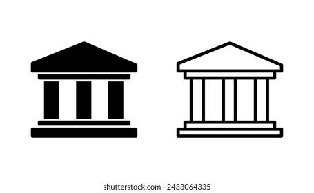 Banksymbol-Set. Bankvektorsymbol, Museum, Universität