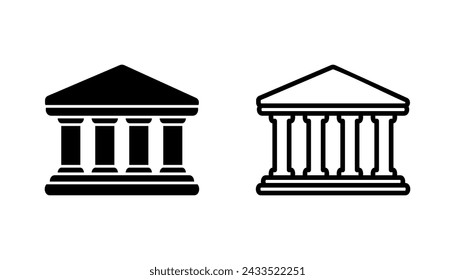 Conjunto de iconos de banco. icono de vector de banco, museo, universidad