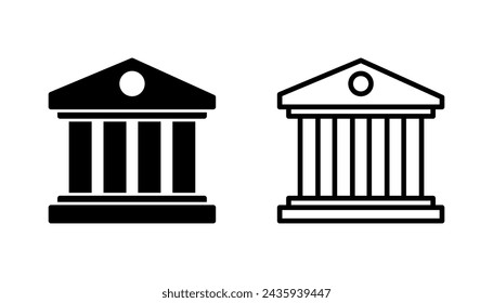 Bank icon set. bank vector icon, museum, university