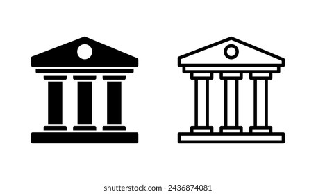 Bank icon set. bank vector icon, museum, university