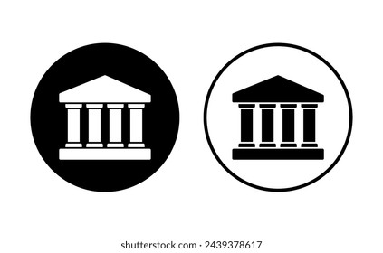 Bank icon set. bank vector icon, museum, university