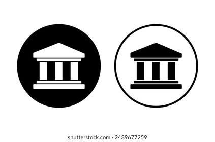 Bank icon set. bank vector icon, museum, university