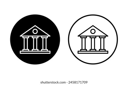 Conjunto de iconos del banco. Vector del banco, museo, universidad