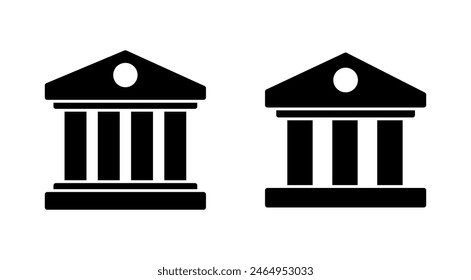 Bank icon set. bank vector icon, museum, university