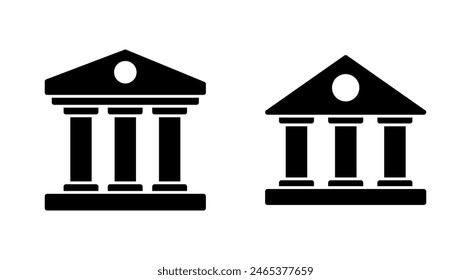 Bank icon set. bank vector icon, museum, university