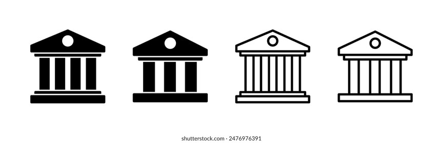 Bank icon set. bank vector icon, museum, university