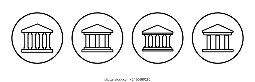 Bank icon set. bank vector icon, museum, university