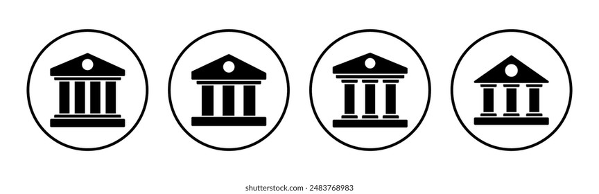 Bank icon set. bank vector icon, museum, university