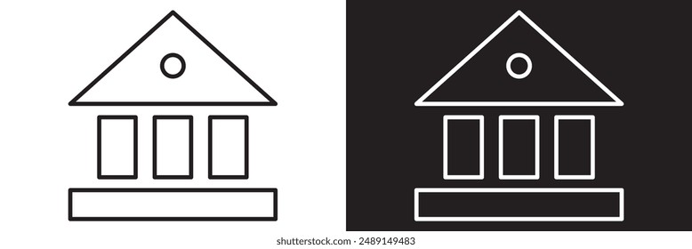 Bank icon set. bank vector icon, museum, university