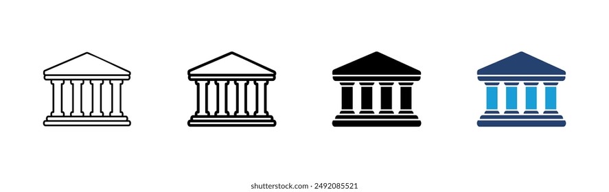 Bank icon set. bank vector icon, museum, university