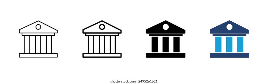 Bank icon set. bank vector icon, museum, university
