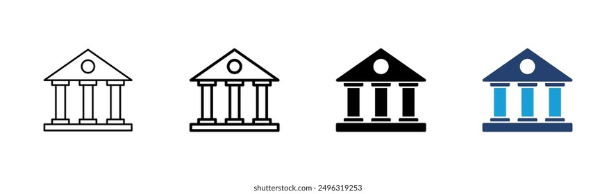 Bank icon set. bank vector icon, museum, university