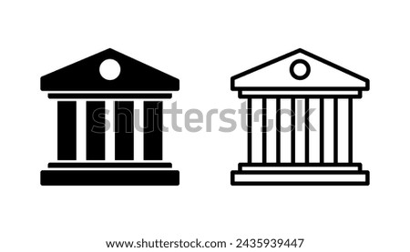 Bank icon set. bank vector icon, museum, university
