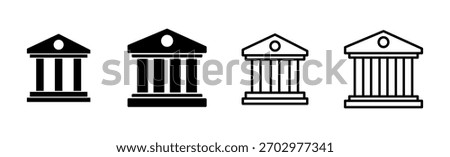 Bank icon set. bank vector icon, museum, university