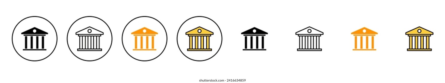 vector conjunto de iconos de banco. Signo y símbolo del banco, museo, universidad