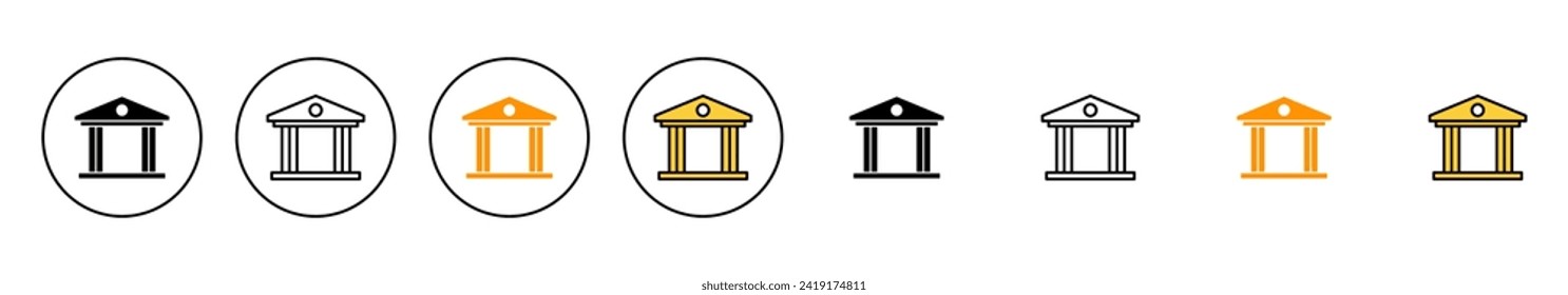 Bank icon set vector. Bank sign and symbol, museum, university