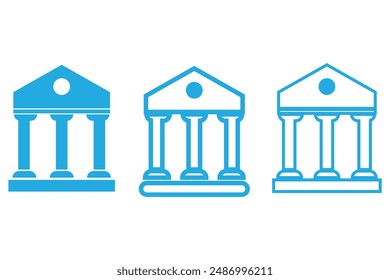 Bank icon set vector. Bank sign and symbol, museum, university