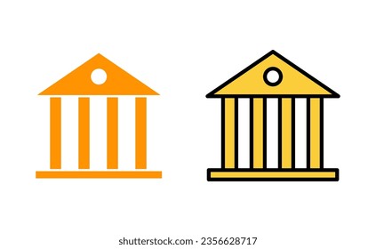 Banksymbol für Web- und Mobile-App. Bankzeichen und Symbol, Museum, Universität