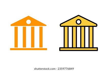 Juego de iconos bancarios para aplicaciones web y móviles. Signo y símbolo del banco, museo, universidad