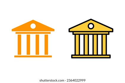 Juego de iconos bancarios para aplicaciones web y móviles. Signo y símbolo del banco, museo, universidad
