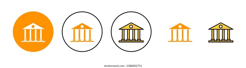 Juego de iconos bancarios para aplicaciones web y móviles. Signo y símbolo del banco, museo, universidad