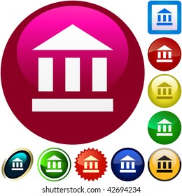 Bank icon set for web. Vector collection.