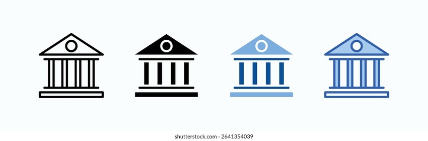 Bank icon sheet multiple style collection isolated vector