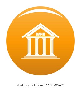 Bank icon. Simple illustration of bank vector icon for any design orange