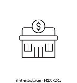bank icon. Simple thin line, outline vector of Saving money icons for UI and UX, website or mobile application