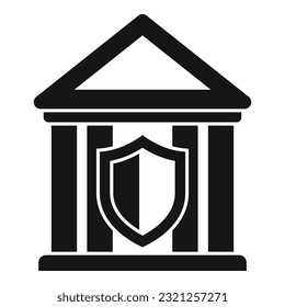 Icono de banco vector simple. Riesgo de política. Lesiones por accidente