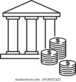 Bank icon symbol. Bank building