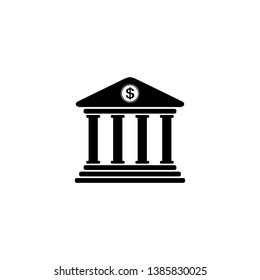 Bank icon symbol on white background.  Vector