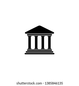 Bank icon symbol on white background.  Vector illustration