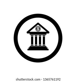 Bank icon symbol vector. on white background.