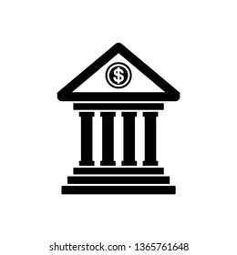 Bank icon symbol vector. on white background.