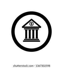 Bank icon symbol vector. on white background.