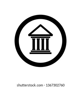 Bank icon symbol vector. on white background.