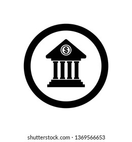 Bank icon symbol vector. on white background.