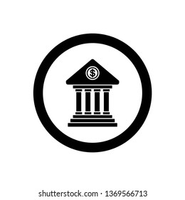 Bank icon symbol vector. on white background.