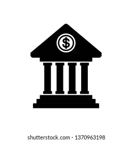 Bank icon symbol vector. on white background.