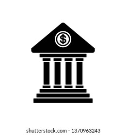 Bank icon symbol vector. on white background.