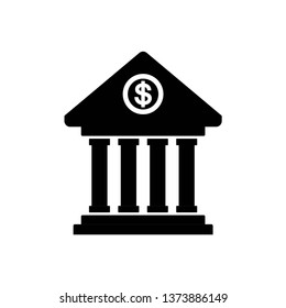 Bank icon symbol vector. on white background.