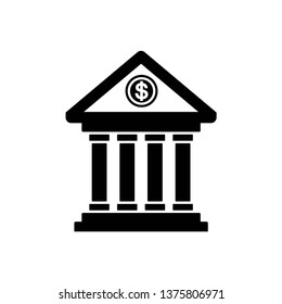Bank icon symbol vector. on white background.