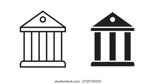 Icono del banco para la Plantilla. Conjunto de gráficos de Vector de iconos
