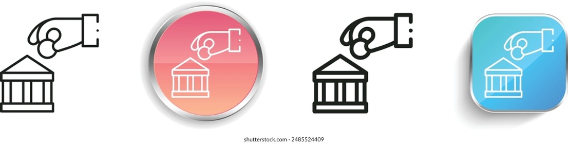 bank icon. Thin Linear, Regular and Button Style Design Isolated On White Background