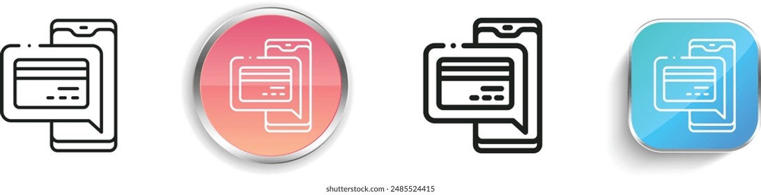 bank icon. Thin Linear, Regular and Button Style Design Isolated On White Background