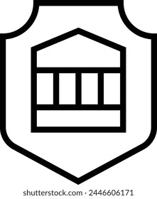 icono del banco. Diseño de estilo lineal delgado aislado sobre fondo blanco